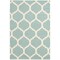Chaudhary Living 4' x 5.5' Moroccan Rectangular Area Throw Rug - Aqua Blue and Off White